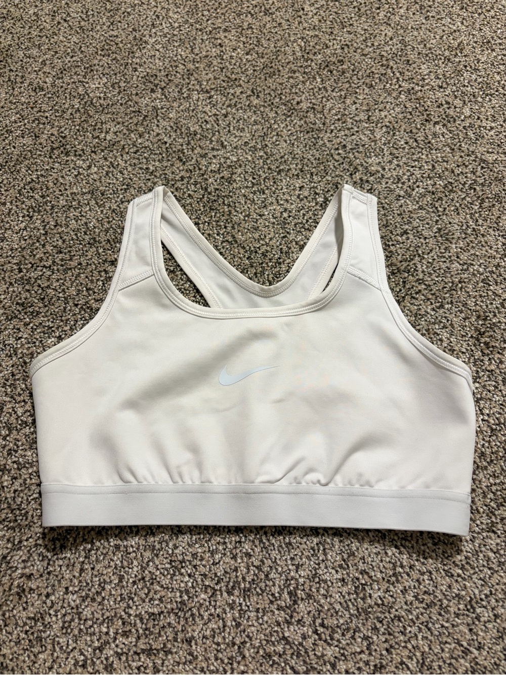 Nike Women's White Sports Bra - Racerback
